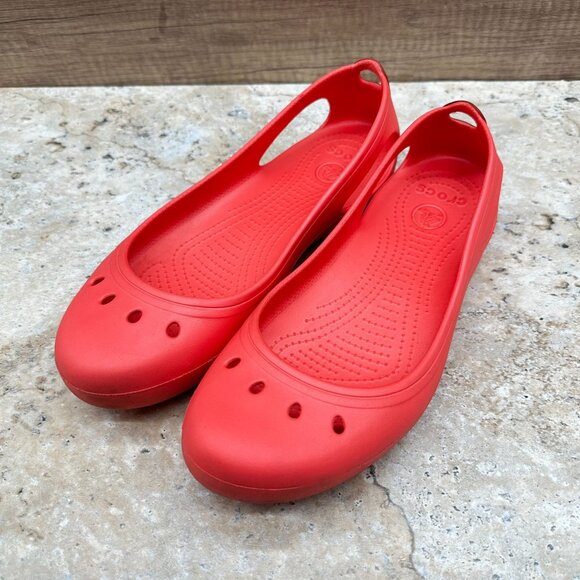 Crocs Shoes Womens Size 11 Pink Kadee Ballet Flats Slip On Lightweight Comfort - Picture 3 of 9